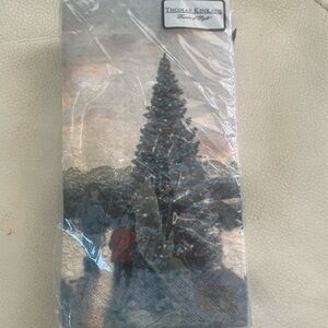 VTG Thomas Kinkade Victorian Christmas Napkins 16 Pcs 2004